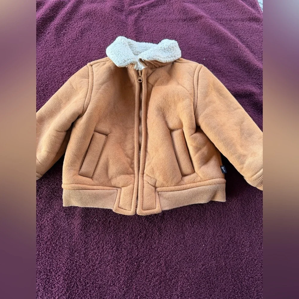 Baby B’gosh Bomber  Sherpa Jacket Tan Size 12M